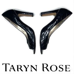 Taryn Rose Peep Heels Patent Croc W/ Iridescence